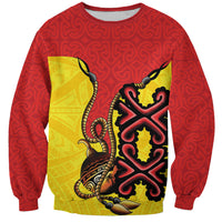 Personalised Papua New Guinea Oro Necklace Sweatshirt Gold Melanesia Traditional Pattern