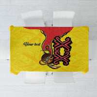 Personalised Papua New Guinea Oro Necklace Tablecloth Gold Melanesia Traditional Pattern