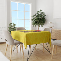 Personalised Papua New Guinea Oro Necklace Tablecloth Gold Melanesia Traditional Pattern