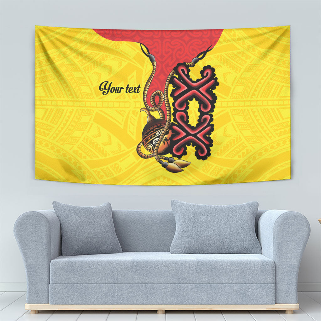 Personalised Papua New Guinea Oro Necklace Tapestry Gold Melanesia Traditional Pattern