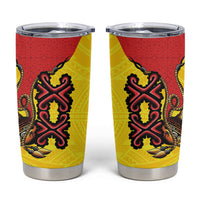 Personalised Papua New Guinea Oro Necklace Tumbler Cup Gold Melanesia Traditional Pattern