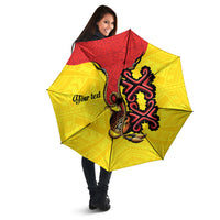 Personalised Papua New Guinea Oro Necklace Umbrella Gold Melanesia Traditional Pattern