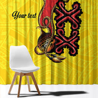 Personalised Papua New Guinea Oro Necklace Window Curtain Gold Melanesia Traditional Pattern