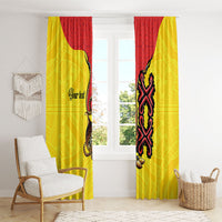Personalised Papua New Guinea Oro Necklace Window Curtain Gold Melanesia Traditional Pattern