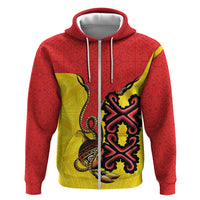 Personalised Papua New Guinea Oro Necklace Zip Hoodie Gold Melanesia Traditional Pattern