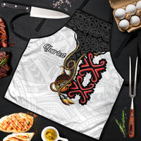Personalised Papua New Guinea Oro Necklace Apron Black Melanesia Traditional Pattern