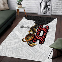 Personalised Papua New Guinea Oro Necklace Area Rug Black Melanesia Traditional Pattern