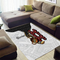 Personalised Papua New Guinea Oro Necklace Area Rug Black Melanesia Traditional Pattern
