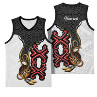 Personalised Papua New Guinea Oro Necklace Basketball Jersey Black Melanesia Traditional Pattern
