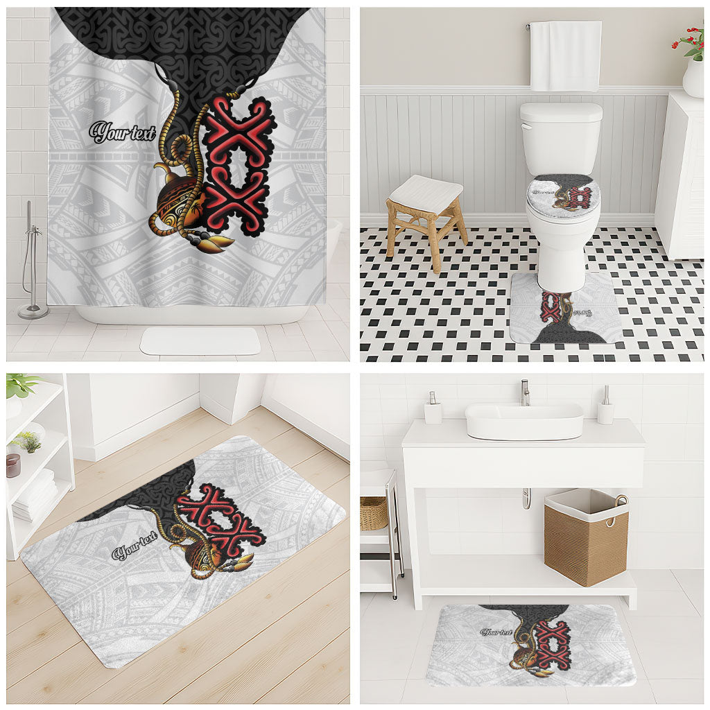 Personalised Papua New Guinea Oro Necklace Bathroom Set Black Melanesia Traditional Pattern