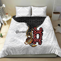 Personalised Papua New Guinea Oro Necklace Bedding Set Black Melanesia Traditional Pattern