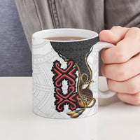 Personalised Papua New Guinea Oro Necklace Ceramic Mug Black Melanesia Traditional Pattern