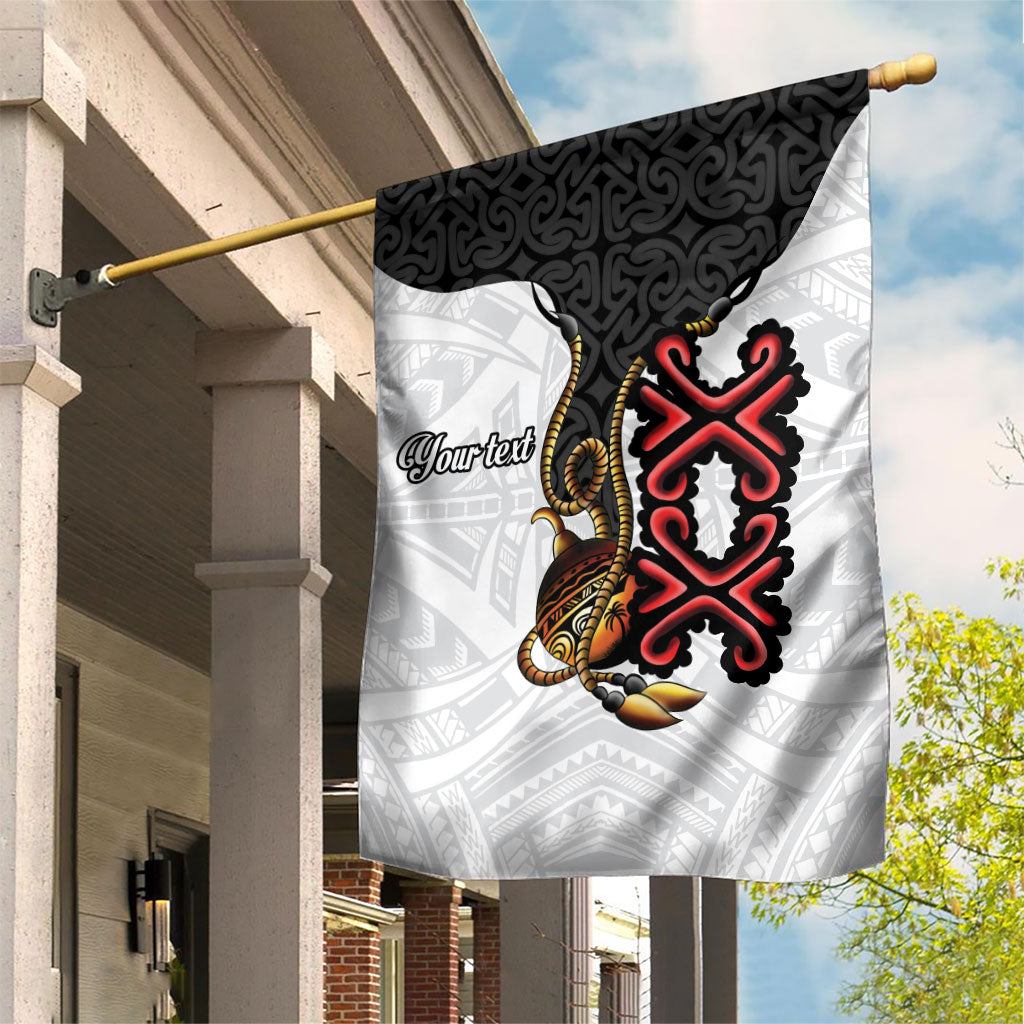 Personalised Papua New Guinea Oro Necklace Garden Flag Black Melanesia Traditional Pattern