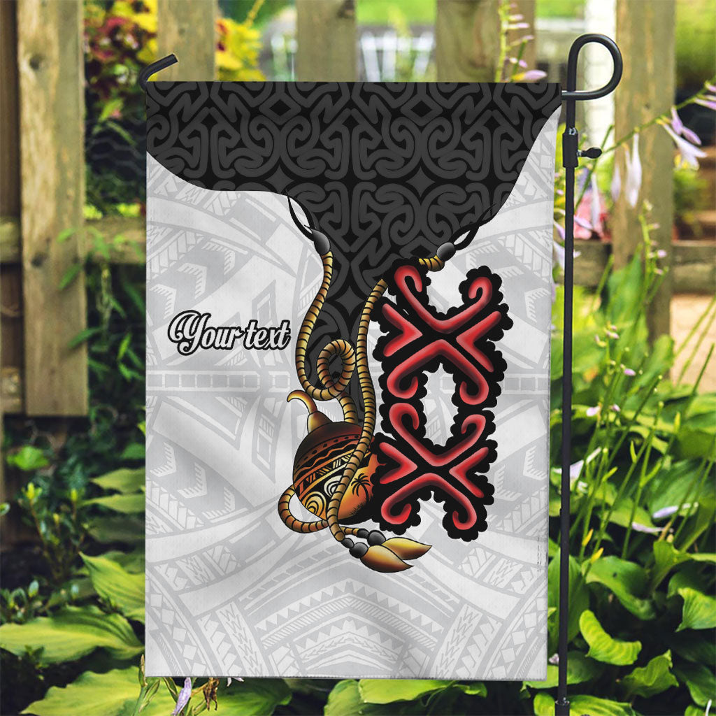 Personalised Papua New Guinea Oro Necklace Garden Flag Black Melanesia Traditional Pattern