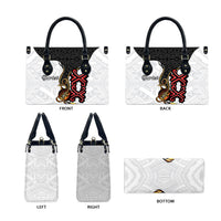Personalised Papua New Guinea Oro Necklace Leather Bag Black Melanesia Traditional Pattern