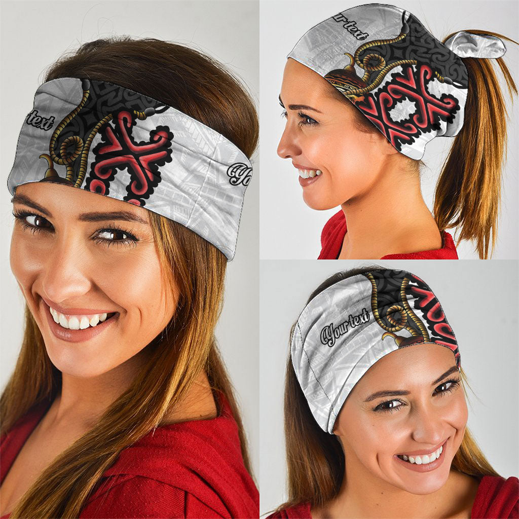 Personalised Papua New Guinea Oro Necklace Neck Gaiter Black Melanesia Traditional Pattern