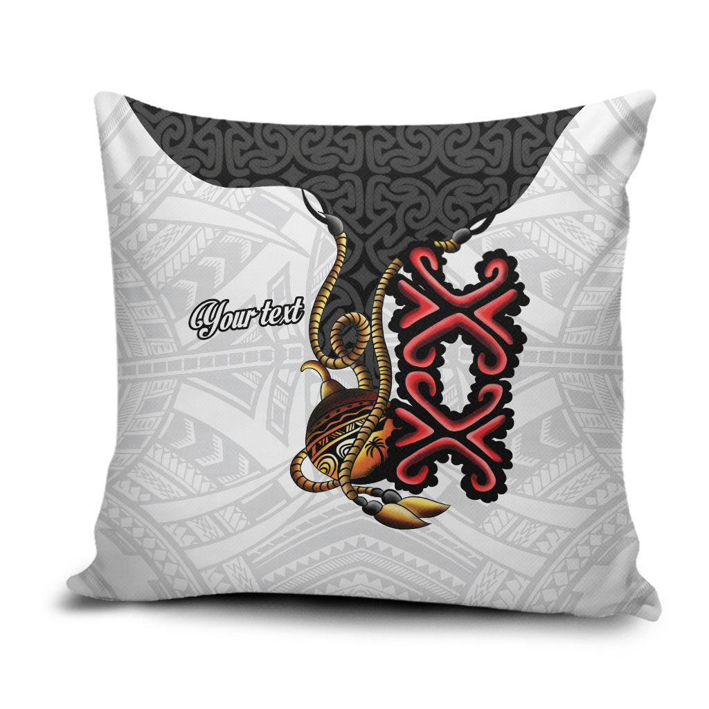 Personalised Papua New Guinea Oro Necklace Pillow Cover Black Melanesia Traditional Pattern