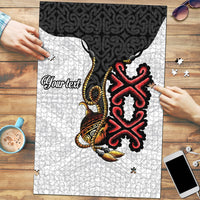 Personalised Papua New Guinea Oro Necklace Puzzle Black Melanesia Traditional Pattern