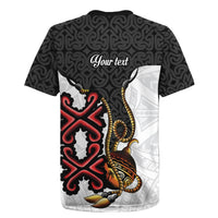 Personalised Papua New Guinea Oro Necklace Rugby Jersey Black Melanesia Traditional Pattern