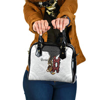 Personalised Papua New Guinea Oro Necklace Shoulder Handbag Black Melanesia Traditional Pattern