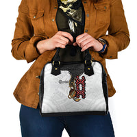 Personalised Papua New Guinea Oro Necklace Shoulder Handbag Black Melanesia Traditional Pattern