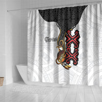 Personalised Papua New Guinea Oro Necklace Shower Curtain Black Melanesia Traditional Pattern