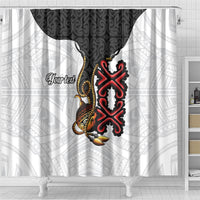 Personalised Papua New Guinea Oro Necklace Shower Curtain Black Melanesia Traditional Pattern