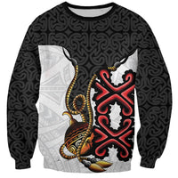 Personalised Papua New Guinea Oro Necklace Sweatshirt Black Melanesia Traditional Pattern