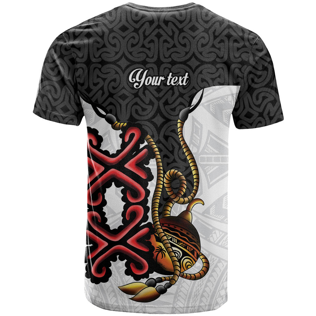 Personalised Papua New Guinea Oro Necklace T Shirt Black Melanesia Traditional Pattern