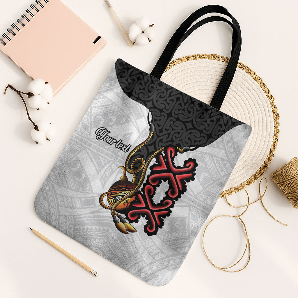 Personalised Papua New Guinea Oro Necklace Tote Bag Black Melanesia Traditional Pattern