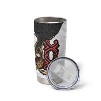 Personalised Papua New Guinea Oro Necklace Tumbler Cup Black Melanesia Traditional Pattern