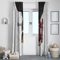 Personalised Papua New Guinea Oro Necklace Window Curtain Black Melanesia Traditional Pattern