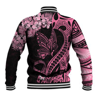 Polynesian Floral Butterfly Baseball Jacket Breast Cancer Pink Ribbon LT9 - Polynesian Pride