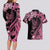 Polynesian Floral Butterfly Couples Matching Long Sleeve Bodycon Dress and Hawaiian Shirt Breast Cancer Pink Ribbon LT9 - Polynesian Pride