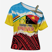 Personalised Torba PNG Forever Cross Shoulder Shirt Polynesian Sand Art - Polynesian Pride