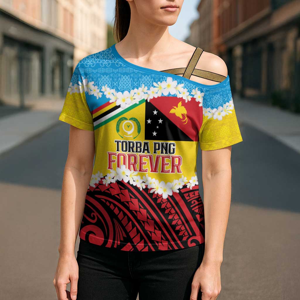 Personalised Torba PNG Forever Cross Shoulder Shirt Polynesian Sand Art - Polynesian Pride