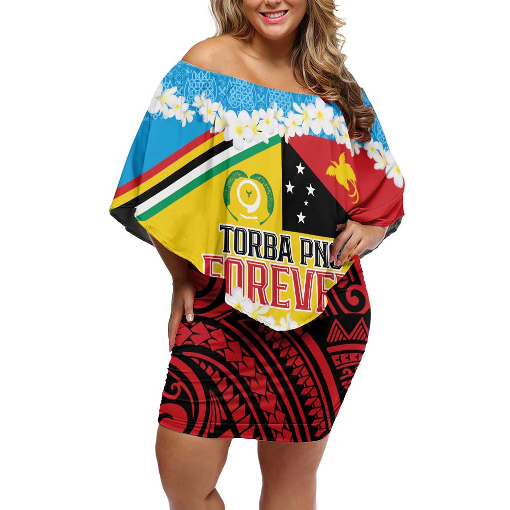 Personalised Torba PNG Forever Family Matching Off Shoulder Short Dress and Hawaiian Shirt Polynesian Sand Art - Polynesian Pride