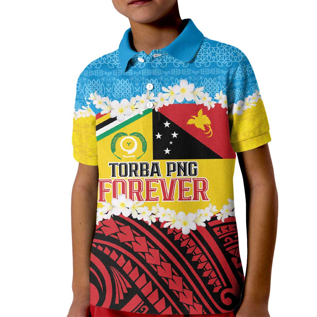 Personalised Torba PNG Forever Kid Polo Shirt Polynesian Sand Art - Polynesian Pride
