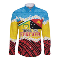 Personalised Torba PNG Forever Long Sleeve Button Shirt Polynesian Sand Art - Polynesian Pride