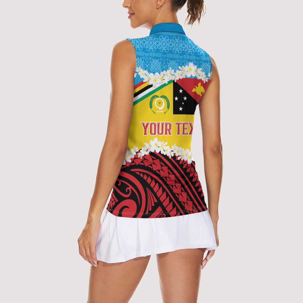 Personalised Torba PNG Forever Women Sleeveless Polo Shirt Polynesian Sand Art - Polynesian Pride