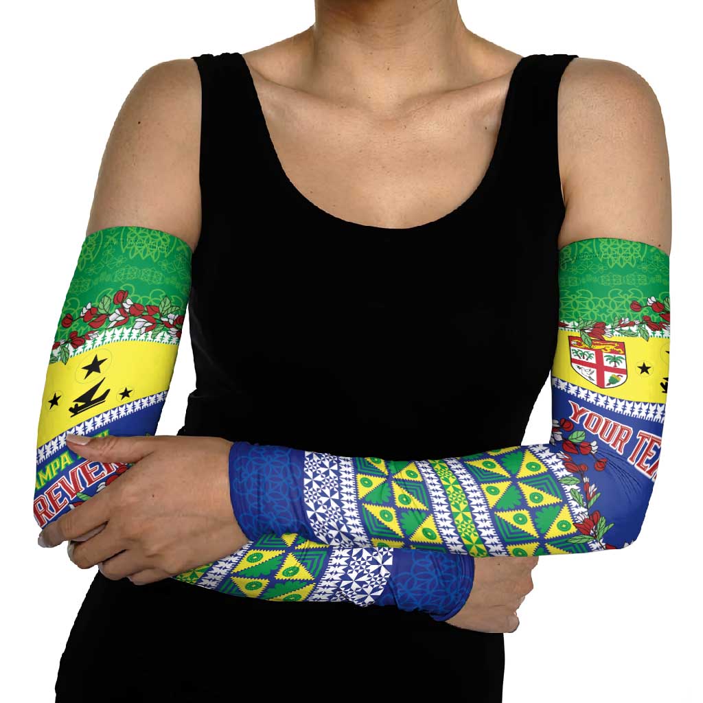 Personalised Malampa Fiji Forever Arm Sleeves Tagimoucia Polynesian Sand Drawing - Polynesian Pride