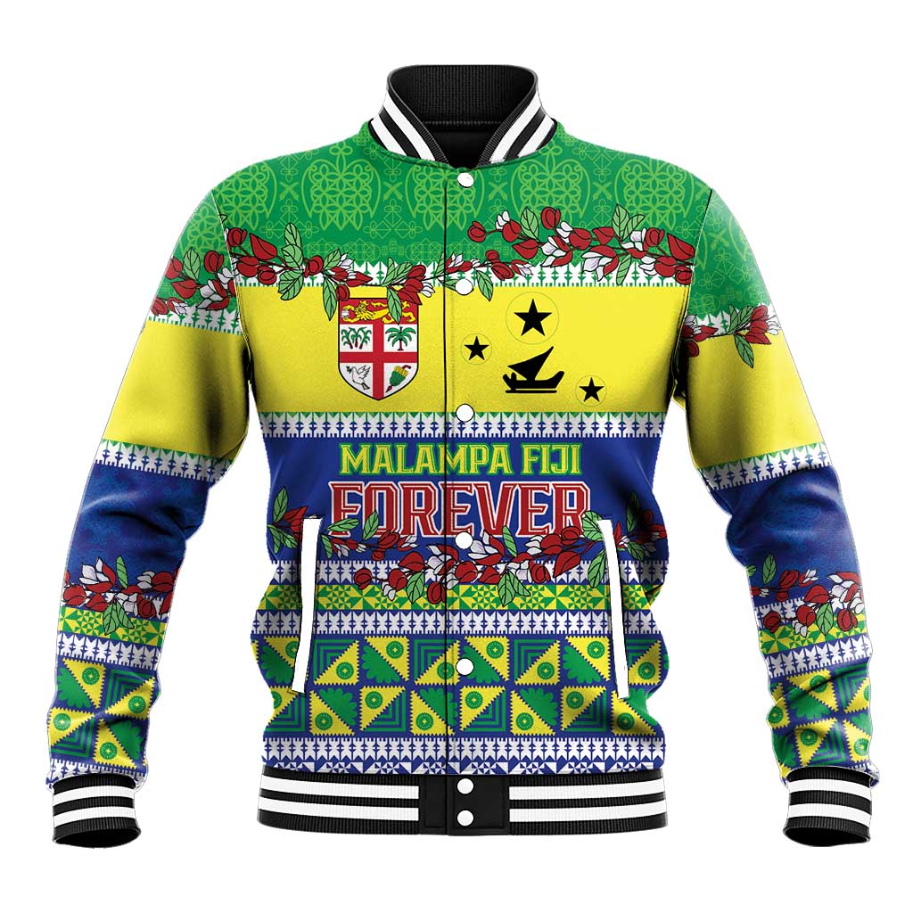 Personalised Malampa Fiji Forever Baseball Jacket Tagimoucia Polynesian Sand Drawing - Polynesian Pride