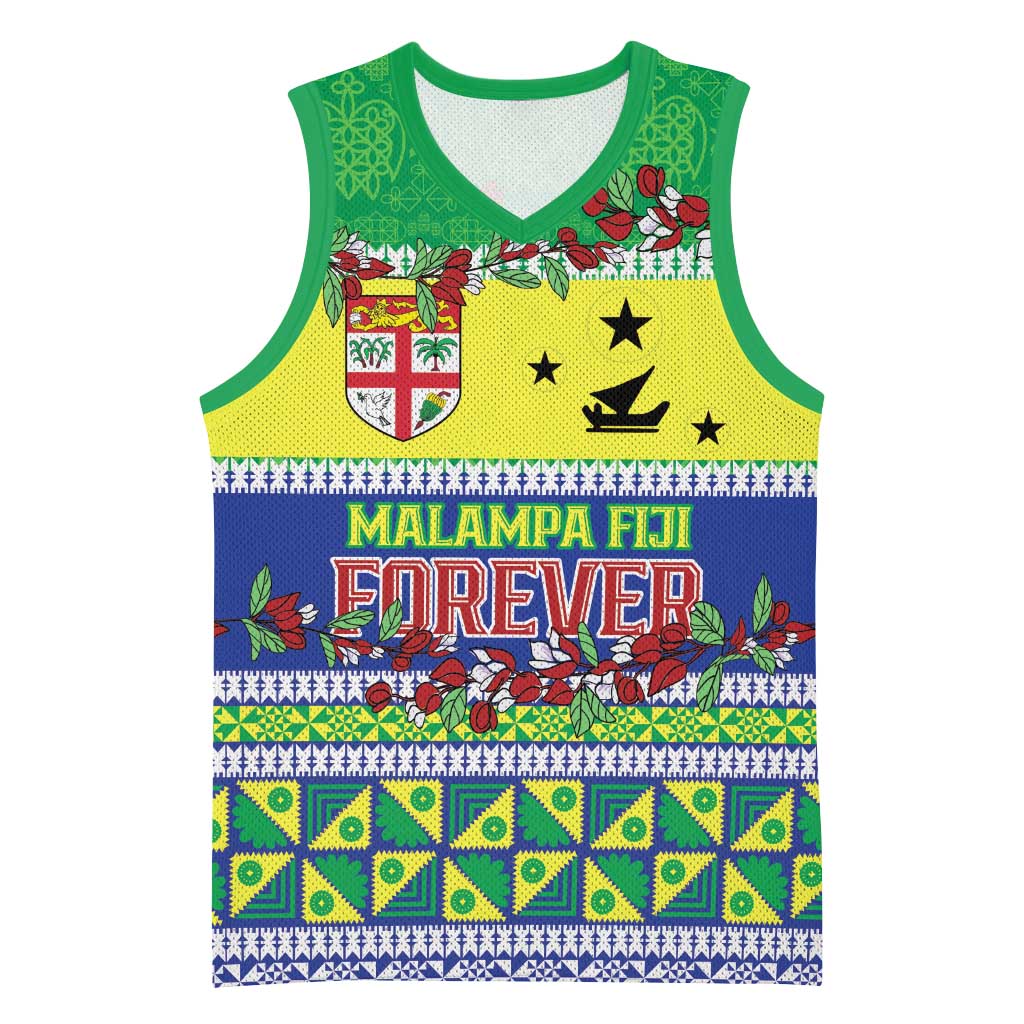 Personalised Malampa Fiji Forever Basketball Jersey Tagimoucia Polynesian Sand Drawing - Polynesian Pride