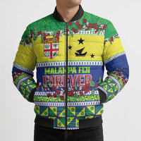 Personalised Malampa Fiji Forever Bomber Puffer Jacket Tagimoucia Polynesian Sand Drawing - Polynesian Pride