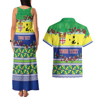 Personalised Malampa Fiji Forever Couples Matching Tank Maxi Dress and Hawaiian Shirt Tagimoucia Polynesian Sand Drawing - Polynesian Pride