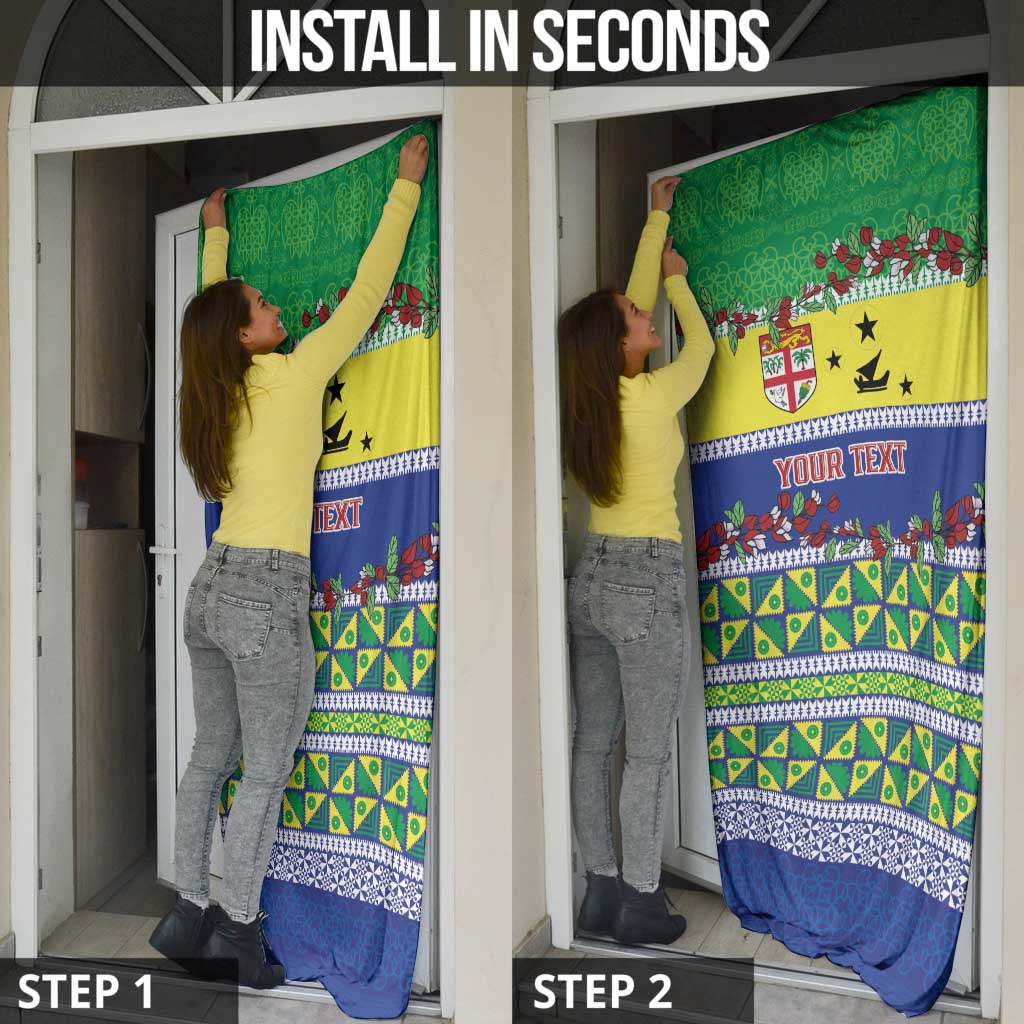 Personalised Malampa Fiji Forever Door Cover Tagimoucia Polynesian Sand Drawing - Polynesian Pride