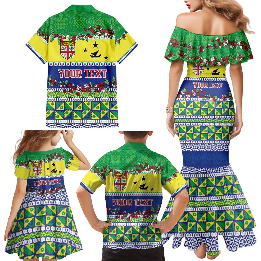Personalised Malampa Fiji Forever Family Matching Mermaid Dress and Hawaiian Shirt Tagimoucia Polynesian Sand Drawing - Polynesian Pride
