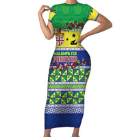 Personalised Malampa Fiji Forever Family Matching Short Sleeve Bodycon Dress and Hawaiian Shirt Tagimoucia Polynesian Sand Drawing - Polynesian Pride