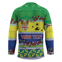 Personalised Malampa Fiji Forever Hockey Jersey Tagimoucia Polynesian Sand Drawing - Polynesian Pride