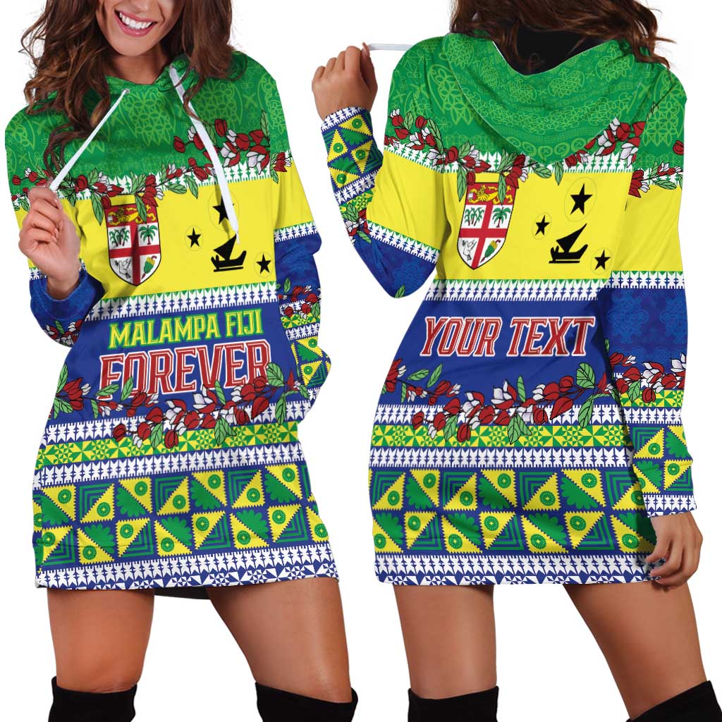 Personalised Malampa Fiji Forever Hoodie Dress Tagimoucia Polynesian Sand Drawing - Polynesian Pride